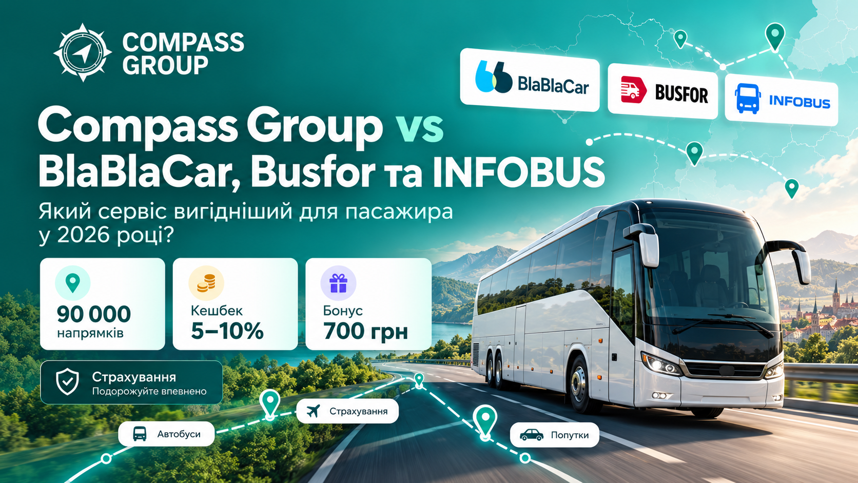 BlaBlaCar, Busfor, INFOBUS, Tickets.ua чи Compass Group?